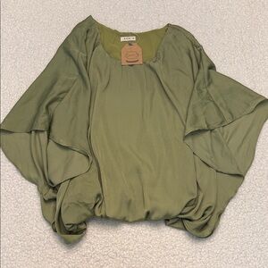 NWT Kori Olive Green Elegant Blouse